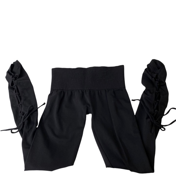 FP Movement Anthropologie On Tour Black Lace Up Leggings XS/S - Picture 3 of 7